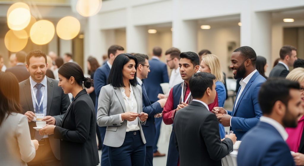 A diverse crowd of people at an event